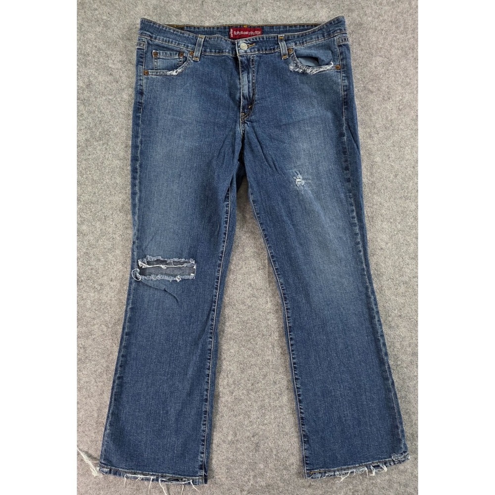 Vintage Levis Womens Superlow Bootcut Jeans Sz 13M Distressed Y2k Grunge 2002